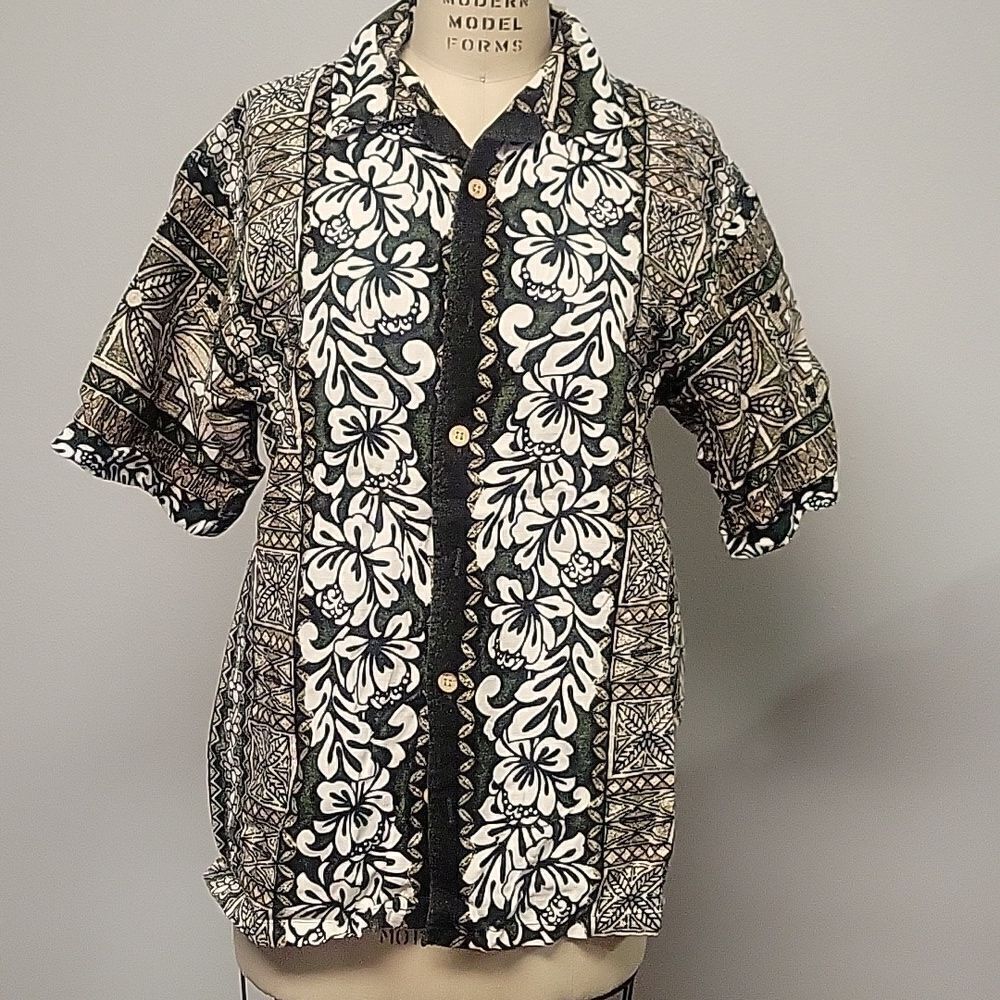 GOOD VIBES TROPICAL PRINT SHORT SLEEVE BUTTONED CASUAL SHIRT SZ XL